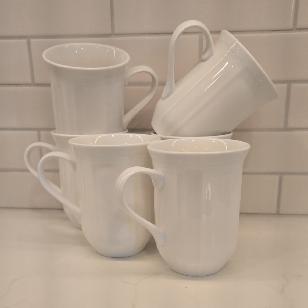 Mikasa Antique White Coffee Mugs Set Of 6